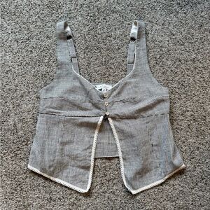 Striped Black and Cream Women's Tank Top